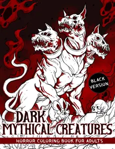 Dark Mythical Creatures: Horror Coloring Book For Adults Including Dragon, Unicorn, Mermaid for Relaxation, Mindfulness & Stress Relief