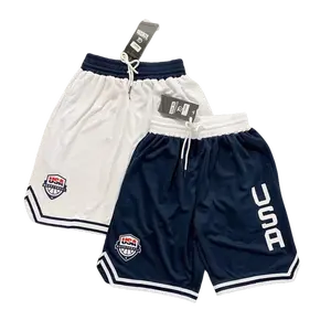 2026 Summer Basketball Shorts Men High-Quality Social Elastic Waist Shorts with USA Logo for Training & Match in  L-5XL