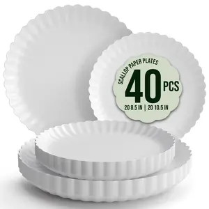 Earthrends Scalloped Paper Plate Combo 20/20 - Snow