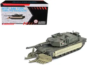 United States M1A1 AIM Tank with Mine Plow #68 "US Army" Olive Drab "NEO Dragon Armor" 1/72 Plastic Model by Dragon Models