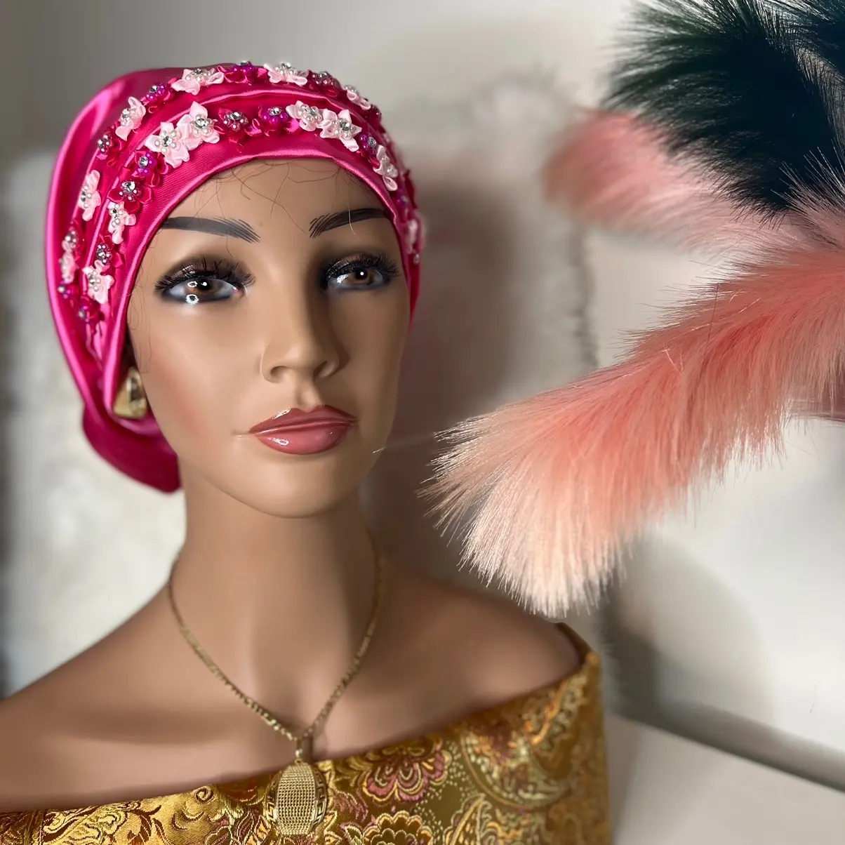 Simple silk floral Turban