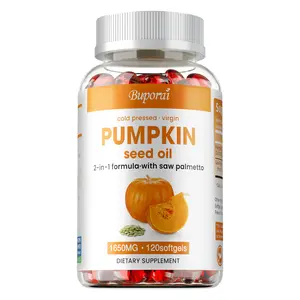 120 Buporai nutritional supplement capsules, rich in pumpkin seed oil and saw palmetto, support urinary tract, bladder and prostate health.