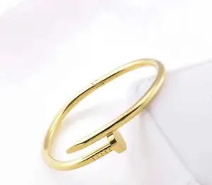 B163 - New!! Bungle Bracelet Stainless Steel, Plated 18K Gold !