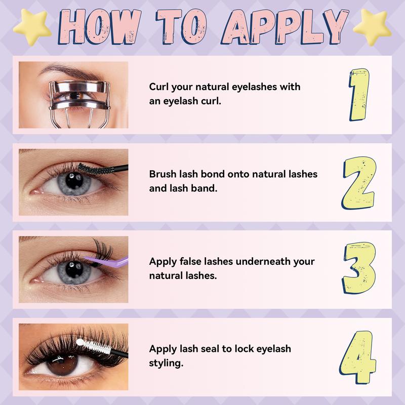 Lash Clusters Kit 840Pcs 10-18mm D Curl Lashes Clusters with Lash Bond&Seal Lash Remover Tweezers Double-Ended Brush DIY At Home(40+60+80D-KIT)