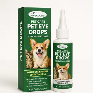 Pet Eye Drops for Cats and Dogs – Gentle, Natural Tear Stain Remover and Eye Cleaner – 60ml, with Essential Oils – Non-Irritating & Safe for Daily Use infection ear ear