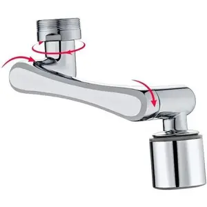 1080? Rotating Faucet Extender, Brass Multifunctional Swivel Extension Robotic Arm Sink Aerator for Kitchen/Bathroom, 2 Water Outlet Modes,
