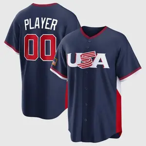 Custom Team Men'sYouth Jersey – 2026 USA World Baseball Navy Stitched Fan Personalized Name Number Stitched Shirt #Baseballjersey