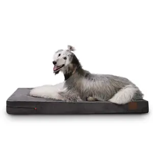 Laifug Orthopedic Memory Foam Flat Dog Bed  (46"x28"x4") Durable Water Proof Liner & Removable Washable Cover & Smart Design
