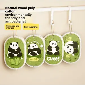 5-Pack Panda Dishwashing Sponges Compressed Wood Paddle Absorbent Expandable Sponge Thickness 2cm