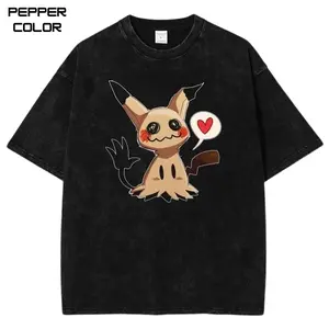 Mimikyu Love Vintage Graphic T-Shirt, PKM Shirt, Anime Shirt, Anime Merch, Unisex Streetwear Tee, cotton crewneck shirt, Gift for Men, Women, Anime Lover Gift