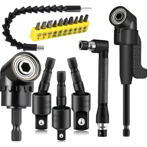 17Piece/31Piece/33Piece Flexible Drill Bit Extension,Include 3Pcs Rotatable Socket Adapter 2Pcs Hex Shank 105° Right Angle Drill Attachment 10 Short Screwdriver bits 90° Angled Bits and Bendable Drill Bit Extension,Gifts for Men Christmas, Gifts for Dad