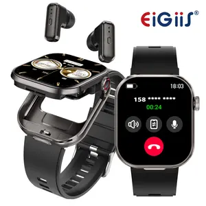 Smart Watch with Earbuds, 2.02" HD Screen, 2 in 1 Smart Watches for Men Women (Call Make/ Answer), IP67 Waterproof Digital Watch with 100+ Sports Modes Pedometer Watch Compatible with iOS Android Gifts for Men Women