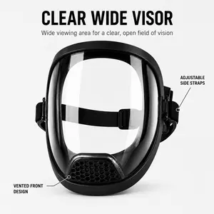 Adjustable Full-Face Protective Shield – Transparent Safety Visor, Durable Heat & Impact Resistant Plastic Mask for Work, Kitchen, Outdoor Use with Easy Drawstring Closure