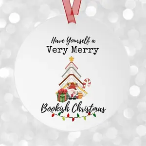 Christmas Tree Ornament , Book Stack Gift, Book Lover's Ornament, Gift for Readers, Festive Merry Bookish Christmas Ornament