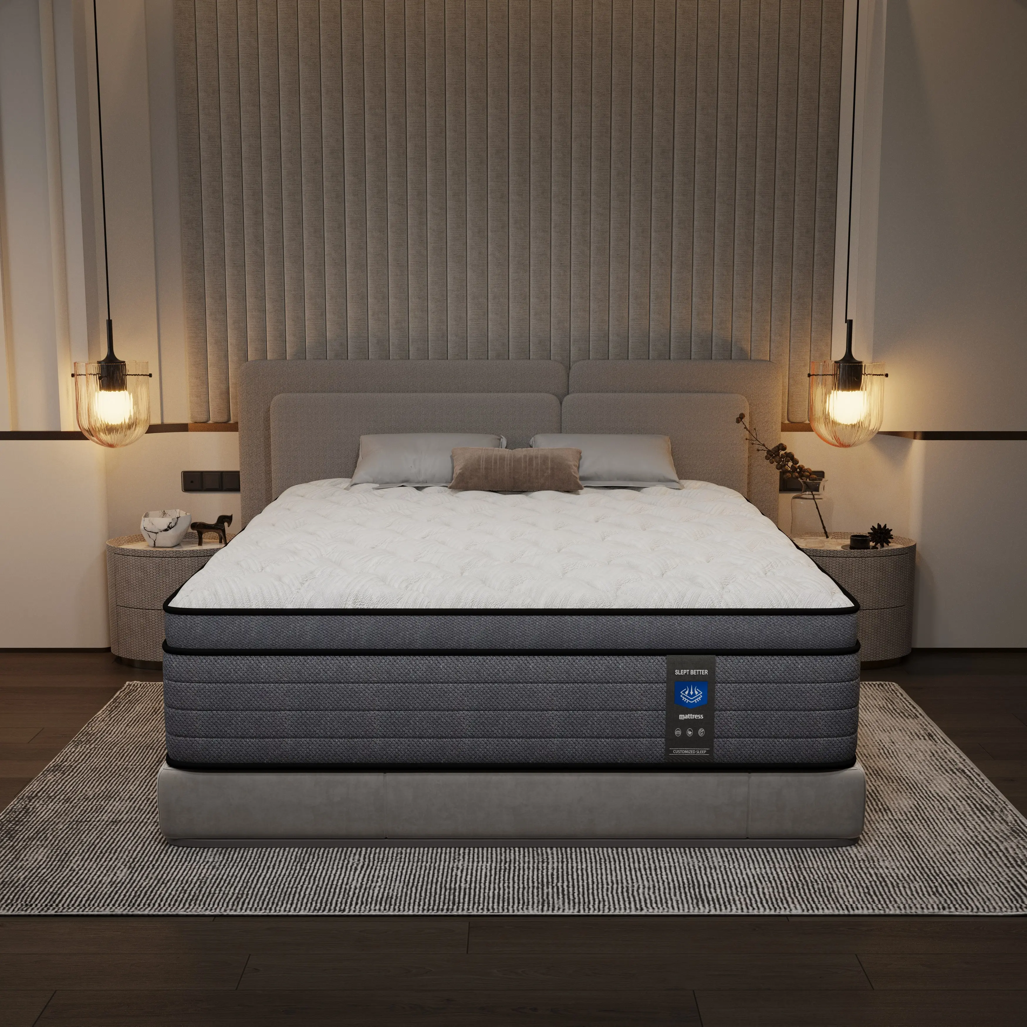 MRH 10-Inch Certified Ergonomic Luxury Hybrid Queen Size Mattress - Cotton, Memory Foam, Individual Pocket Springs for Comfort, Neck Support - Motion Isolation Mattresses Ideal for Family Rooms, Hotels sohochic