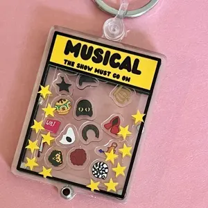 Theatre Kid Musical Playbill Openable Shaker Keychain featuring musical themed charms Birthday Birthday Birthday