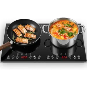 Portable Induction Cooktop 2 Burner 23 inch - 1800W Double Induction Cooker with 8 Power Settings, 4 Pre-Set Modes, Ultra Thin Design, Sensor Touch Control, Child Safety Lock & Timer| Electric Cooktop IHDIC16H181A