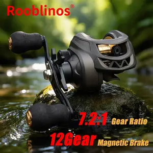 Rooblinos AK/AC Baitcaster Reels, Lightweight Bait Caster Reel - 7.2:1 Gear Ratio, Up to 8Kg Drag Capacity, Magnetic Brakes, Built in Clicker Alert, Perfect for Saltwater And Freshwater Fishing