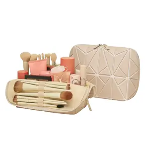 Vertical Waterproof Makeup & Toiletry Bag | 23-Pocket Organizer with Upright, Fold-Down Design for Skincare, Toiletries & EssentialsLarge Toiletry Bag with No-Spill Waterproof Compartments and Removable Dividers