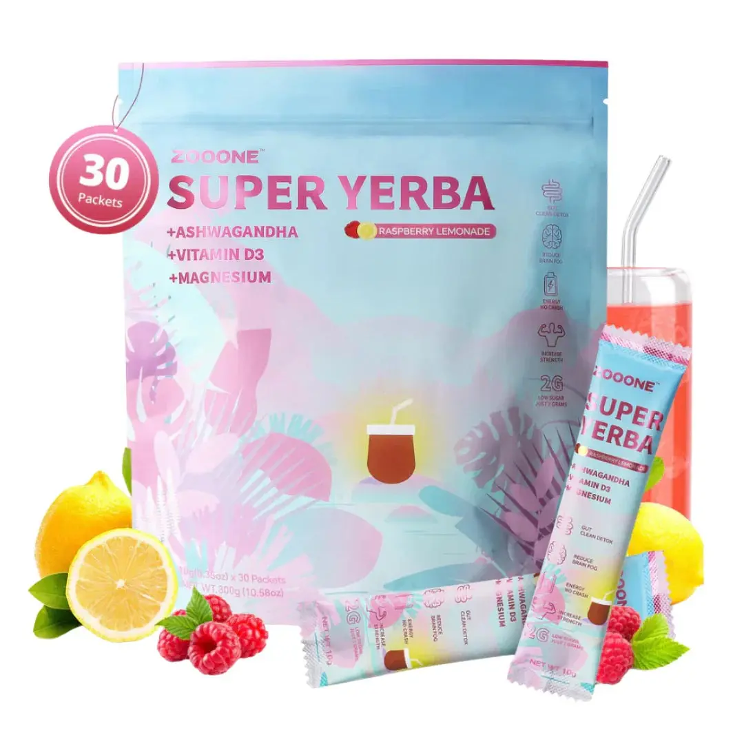 Super Yerba Mate Instant Tea Powder | RASPBERRY LEMONADE Flavor-150