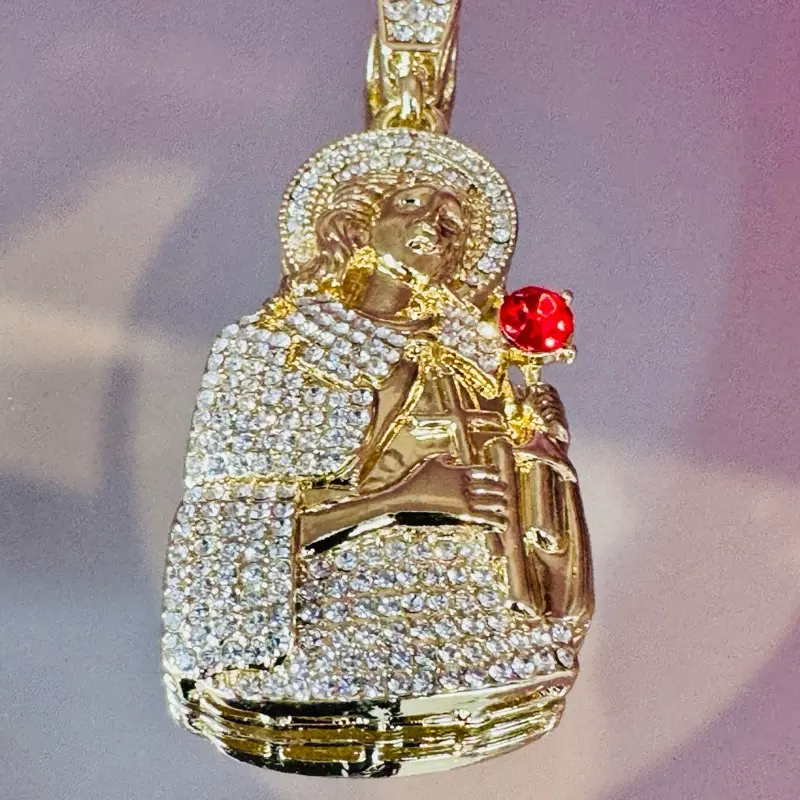 Santa Barbara. Dige. Pendants. Large. Crystal stone. Zirconia. 14k gold filled. Stainless steel