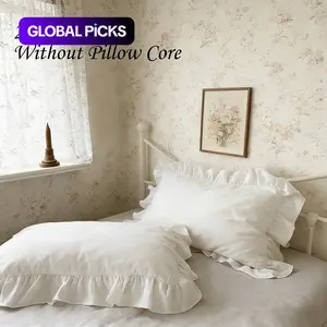 2pcs Ruffled Pillowcases Set, Plain Color, Lightweight Breathable, Soft Comfortable, All-Season Use, Home Bedding Accessories #GLOBAL PICKS