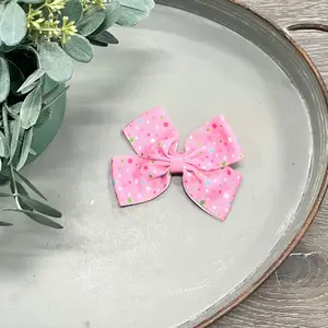 Pink Polka Dot Clippy Bow Style #13