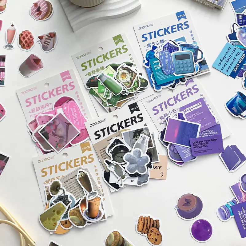 240 Pcs Cute Cartoon DIY Stickers, Creative Diary Scrapbook Decorations, Simple Style, Perfect for Kids Crafts & Journals, Self Adhesive Sticker Sheets, Fun Stickers