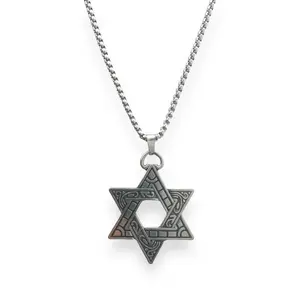 Six Point Star Pendant Necklace for Men Women Streetwear Hip Hop Unisex Style