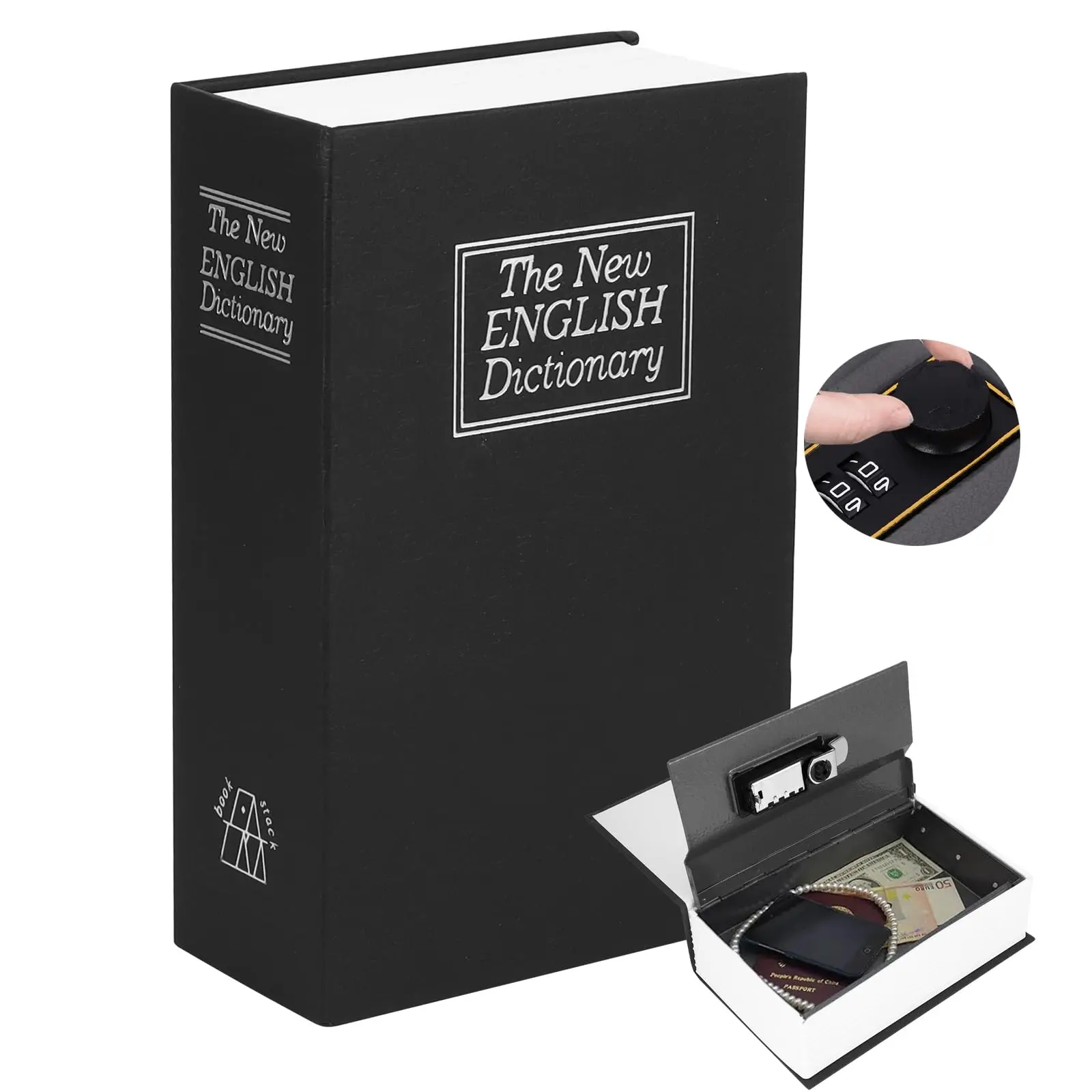 Password Lock Book Style Safe Box, Disguised Valuables Keeper, Reliable Locked Case For Private Belongings, Solid Mechanical Storage Container, Versatile Safety Organizer