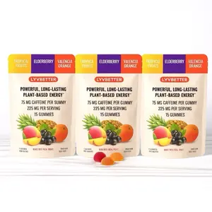 3 Bags Energy Gummies - 75mg Caffeine Per Gummy - 3 Gummies per Serving - 225mg Caffeine - Powerful Long Lasting Energy - Multi Flavor - 15 Gummies per Pack - New Sport Energy Beverage Gum with L-Theanine Hydration Flavored
