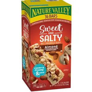 Nature Valley Sweet and Salty Nut Almond Granola Bars - Dairy-Free - 36 Count - Milk Snack Protein