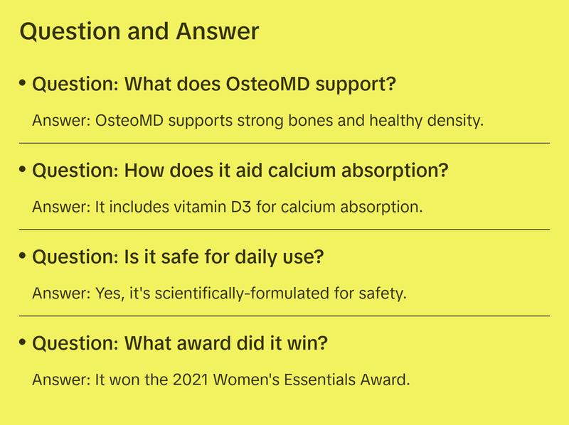 1MD Nutrition OsteoMD -Comprehensive Bone Density Support - Vitamin D3 & K2, Calcium & Calzbone Extract