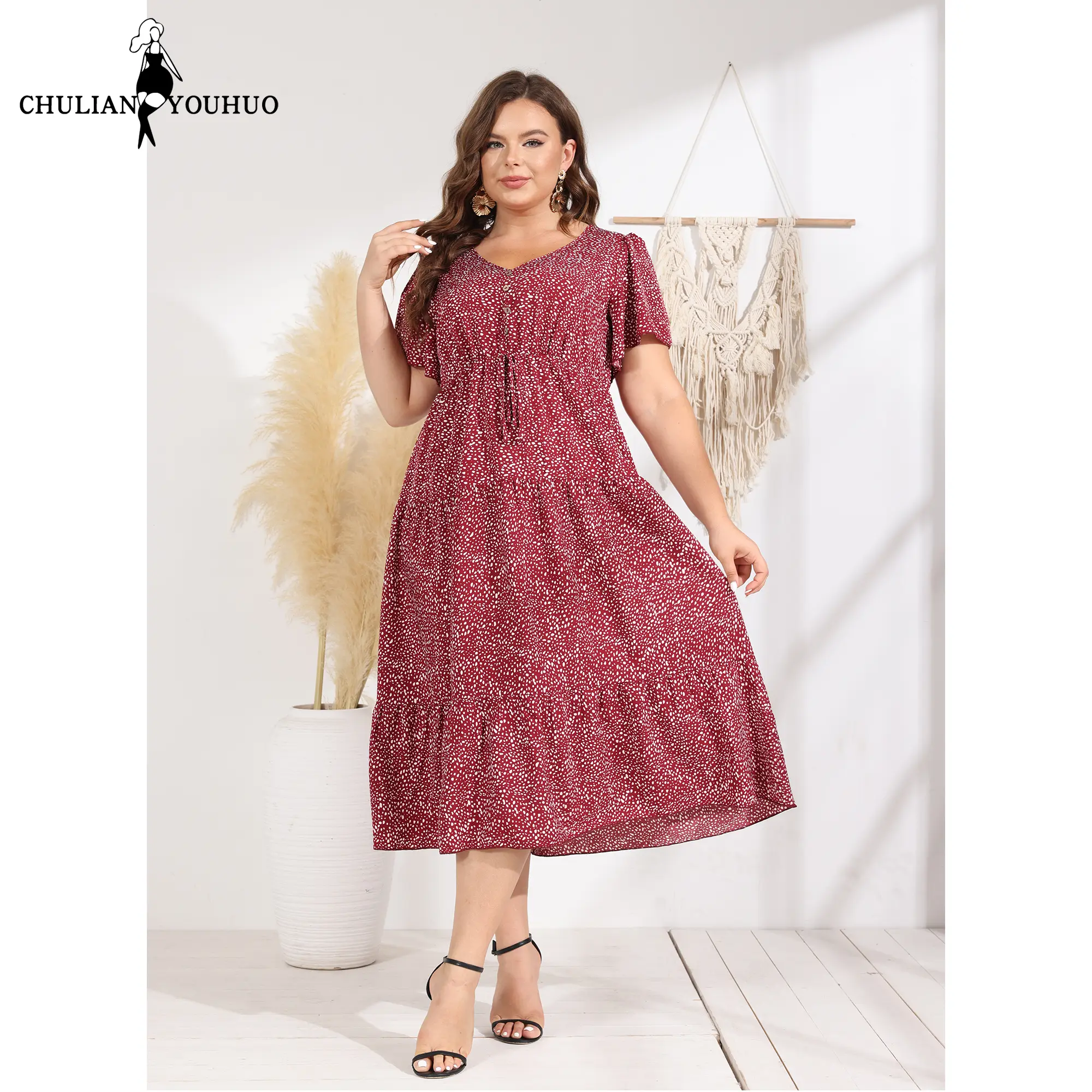 Chulianyouhuo Women's Plus Size 2026 Spring Fashion Summer Floral Print Flowy Drape V-Neck Short Sleeve Maxi Dress valentine's day outfit Casual Party Wear sundress dresses - TikTok Shop Chulianyouhuo Women's Plus Size 2026 Spring Fashion Summer Floral Print Flowy Drape V-Neck Short Sleeve Maxi Dress valentine's day outfit Casual Party Wear sundress dresses - TikTok Shop