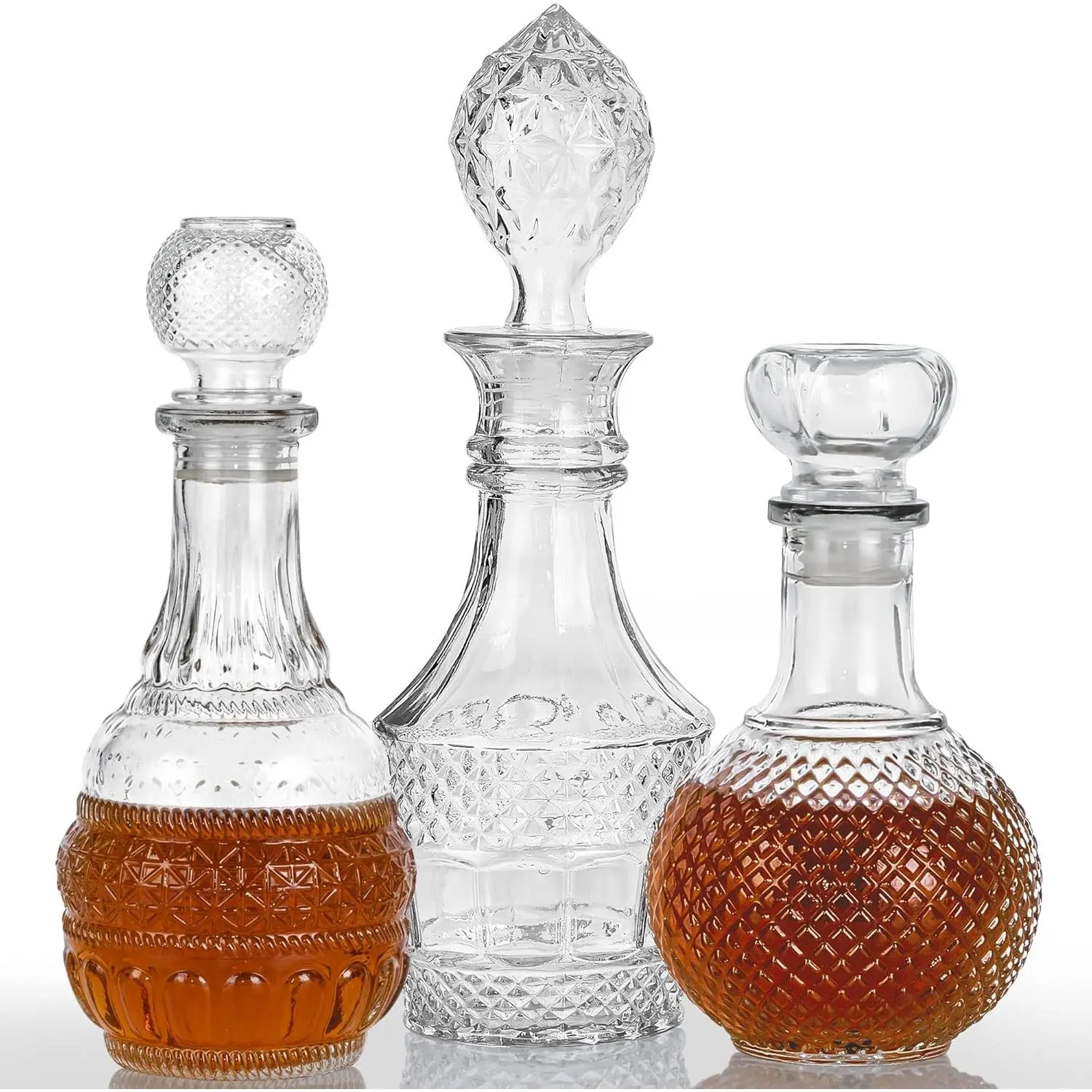 1count Liquor Decanter Glass Spirits Decanter with Airtight Stopper, Whiskey Vodka Bourbon Decanter Bottle 34oz/1000ml Clear Creative Glass Decanter for Liquor for Gift, Home, Bar, Party Decor