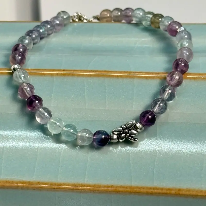 Precision Flight 925 Silver Fluorite Dragonfly Bracelet