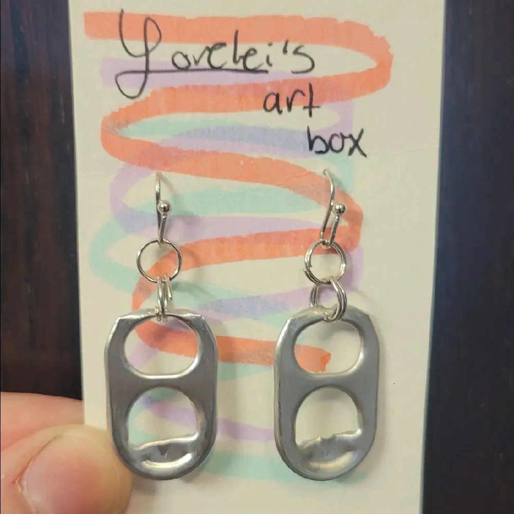 handmade can tab earrings