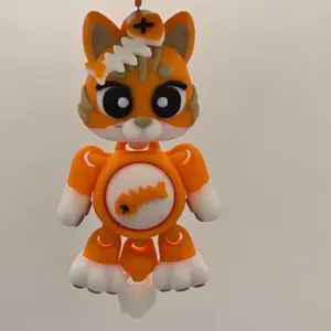 Articulated Flexi Cute Cat Fidget Keychain -  Perfect for Stress Relief & Everyday Fun - 3D Printed Collectible