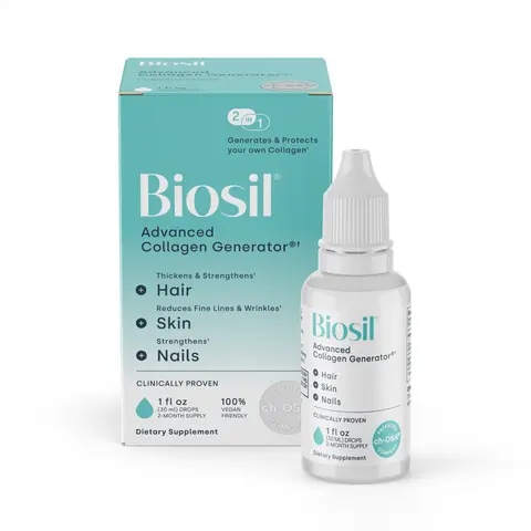 Biosil Collagen Booster Supplement - Drops - Patented ch-OSA Activator for Skin, Hair, Nails & Joints - Supports Natural Production