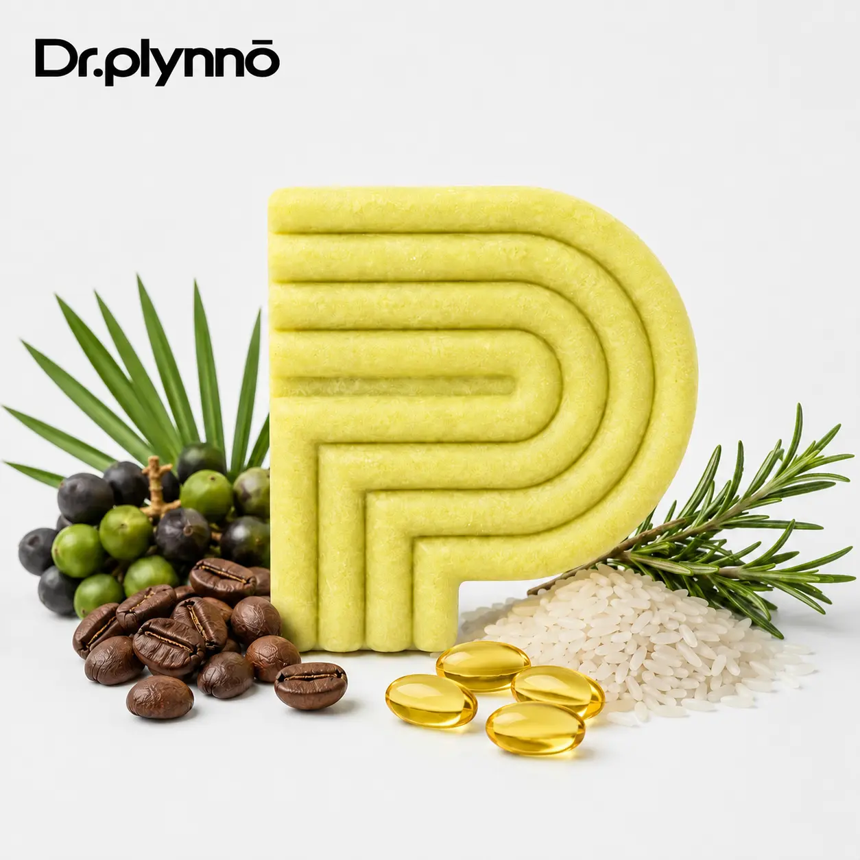 Dr. Plynnō Natural Solid Bar Soap with Olive Oil, Coffee, Rosemary for Gentle Cleansing, Moisturizing (Beauty & Personal Care, Haircare Shampoo-Conditioner Alternative)