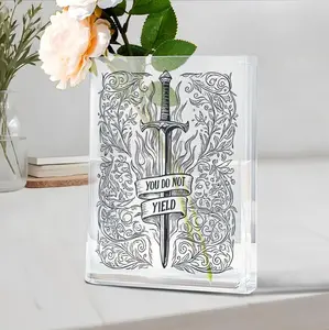 You Do Not Yield Book Vase | Throne of Glass Inspired Vase | Sarah J Maas Merch Gift for Readers | Fantasy Bookish Decor for Home Library