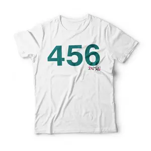 Squid Game Player 456 Costume T-Shirt Breathable Casual Crewneck Graphic Hoodie Sweatshirt Peak Design
