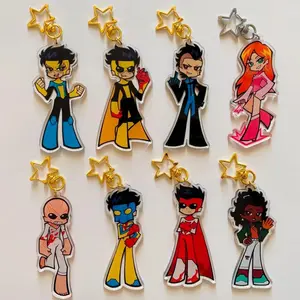 8 ops PASWG x INVINCIBLE Acrylic Keychains, Trendy Design Bag Charm Gift for Fans