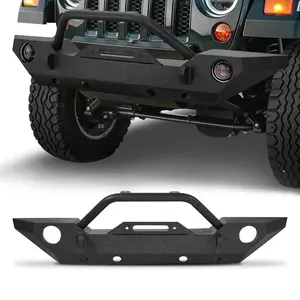 VEVOR Front Bumper Compatible with 1987 - 2006 Jeep Wrangler YJ TJ, Heavy - Duty Steel Front Bumper with 2PCS LED Light Bars, 2PCS LED Work Lights, Winch Plate D - Rings MountsVEVOR Super Brand Day