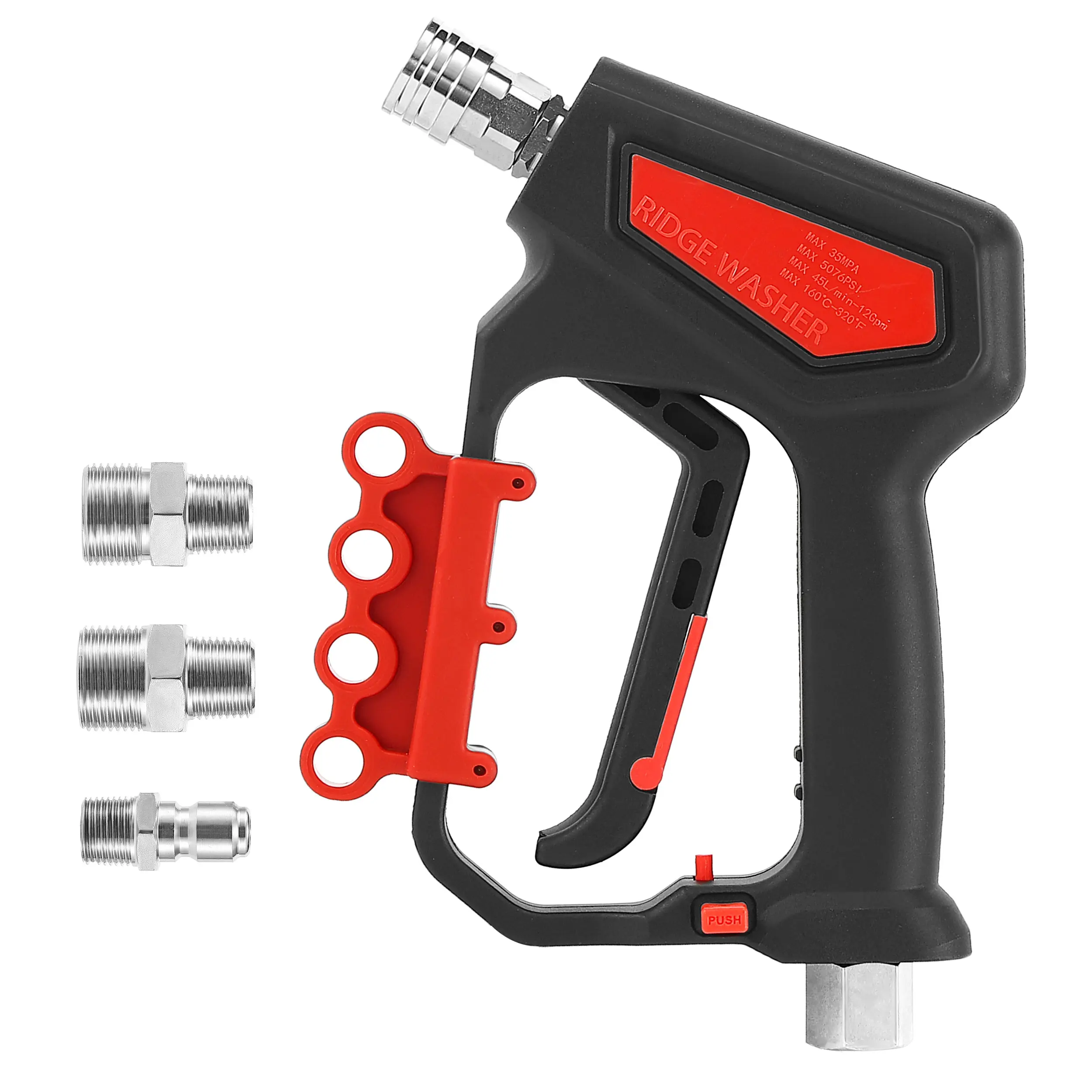 RIDGE WASHER Heavy Duty Pressure Washer Spray Lance Tool Kit with Handle, 5000 PSI, 1/4'' Quick Connector, 360° Rotatable 3/8'' NPT Thread, M22-14mm & M22-15mm Fittings, Nozzle Bracket, High Flow Turbo Nozzle, Car Washing Tool for Cars, Father's Day Gift,