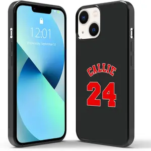 Customized Name And Number Phone Case Compatible with iPhone 14 13 12 11 Mini Pro Max X XR XS 8 7 - Protective TPU Phone Cover Case, Customize Personalized Name Phone Case for Women Men Girls
