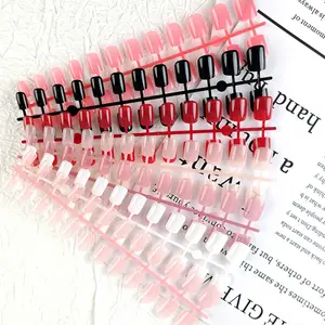 Air soft nails without creases, short European square-shaped nail patches, 24-piece set, unpolished press-on nails, Red Press on Nails Glossy Almond Shape Fake Nails Valentines Day Nails for Women