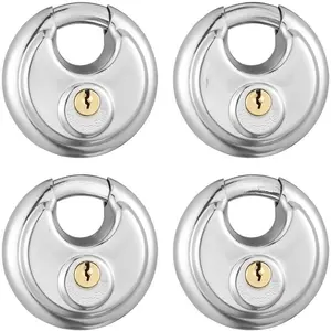 Keyed Alike Storage Lock,Stainless Steel Disc Padlock with Same Key for Storage Unit, Sheds, Garages and Trailer