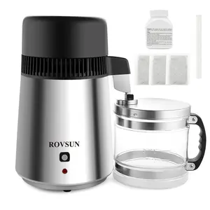 ROVSUN 1.1 Gallon/4L Water Distiller Stainless Steel with Glass Container