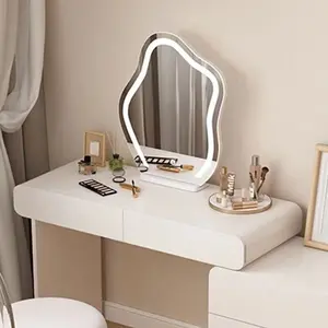 Large Makeup Mirror Cloud Shape Vanity Mirror 3 Colors LED Lights 220V